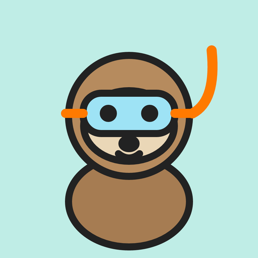 Tiny Snorkel Sloth logo